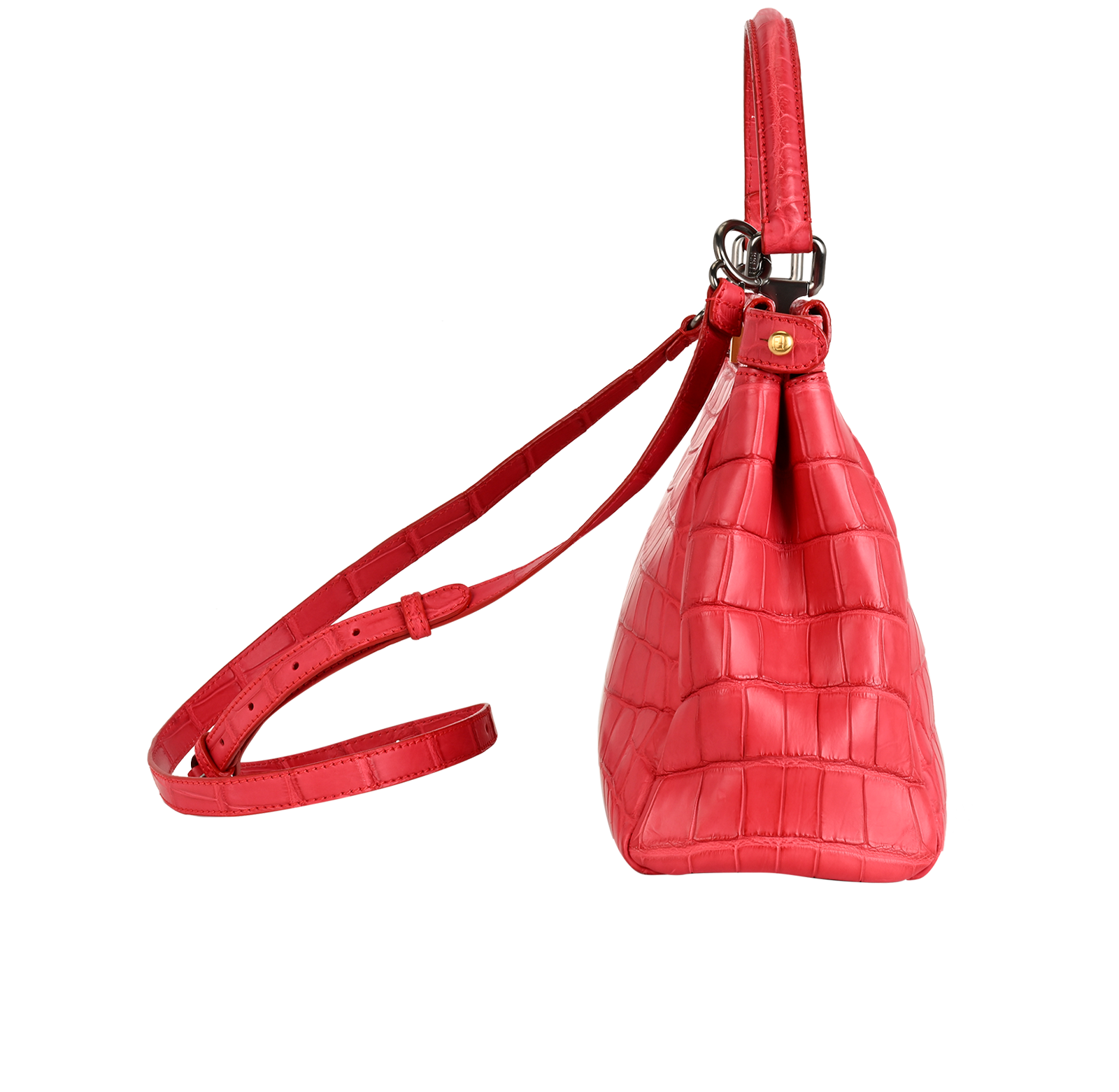 Medium Peekaboo, &pound;3,400, Handbags, Pink, Crocodile, Side view
